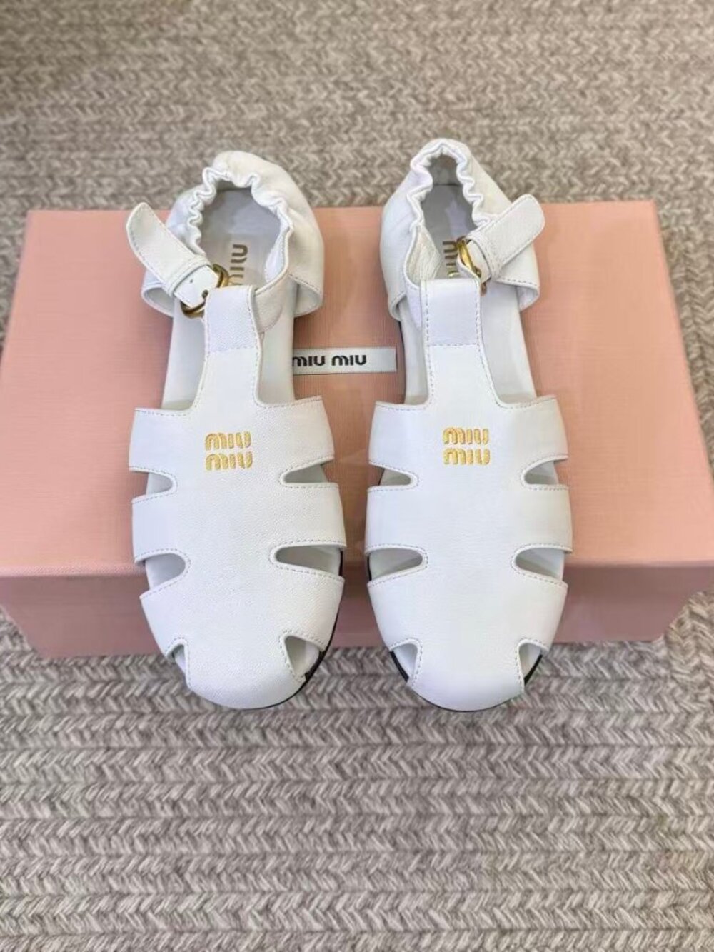 Miu Miu White Gladiator Sandals